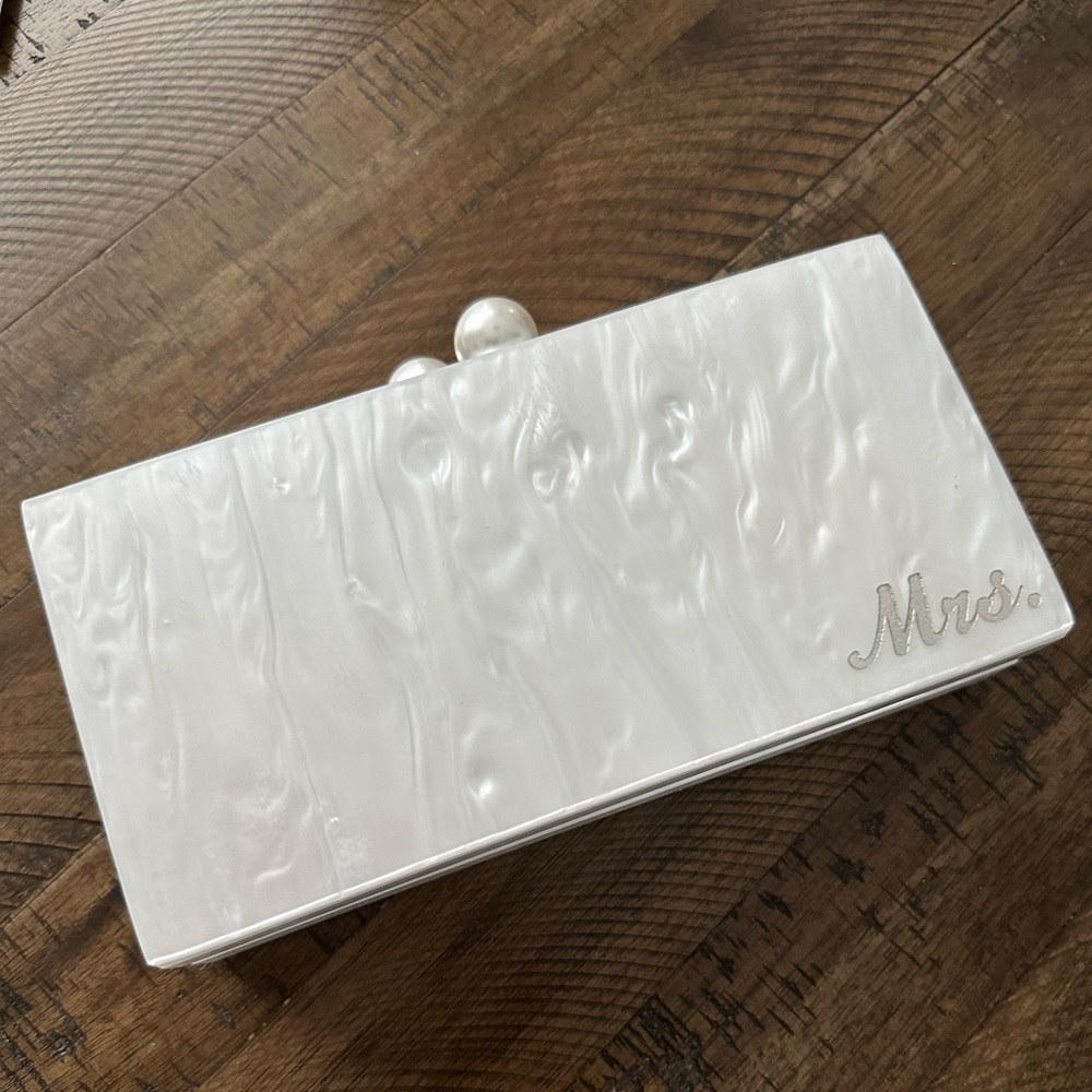 Bridal RAE OF LIGHT Mrs. Pearl Acrylic Clutch - barely used!
